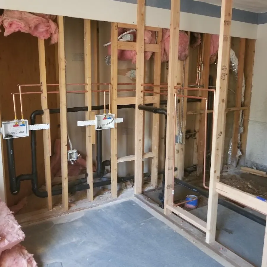 Copper pipe rough-in and plumbing installation in Piscataway